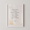 Rumi Quote Art Print: Rain & Thunder Poem, Beige Inspirational Poster
