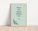 Rumi Quote Print: Mint Green Inspirational Poetry, Giclee Art
