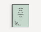 Rumi Quote Print: Mint Green Inspirational Poetry, Giclee Art