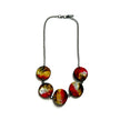 Rustic Beaded Necklace & Earring Set Handmade from Clay & Painted with Alcohol Ink