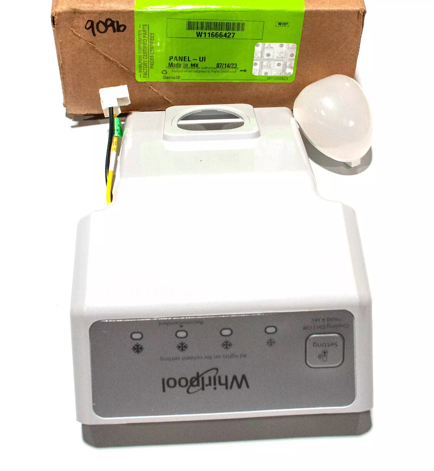 Panneau d'interface utilisateur de réfrigérateur Whirlpool, pièce W11666427