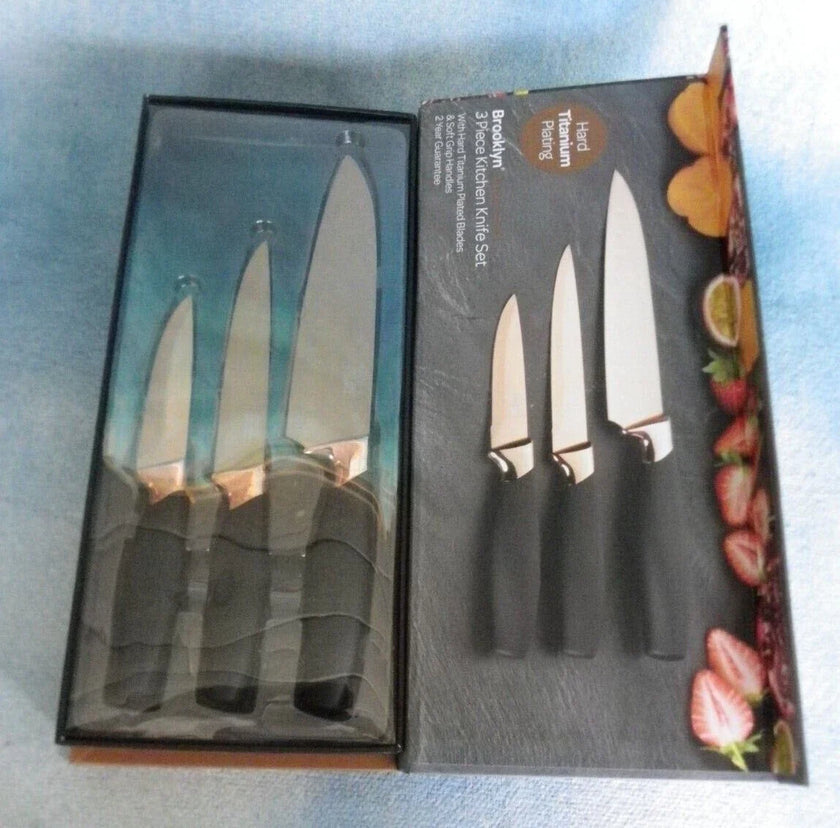 Taylor's Eye Witness - Couteaux Satin Gold (éplucheur-polyvalent-chef) (lot de 3)