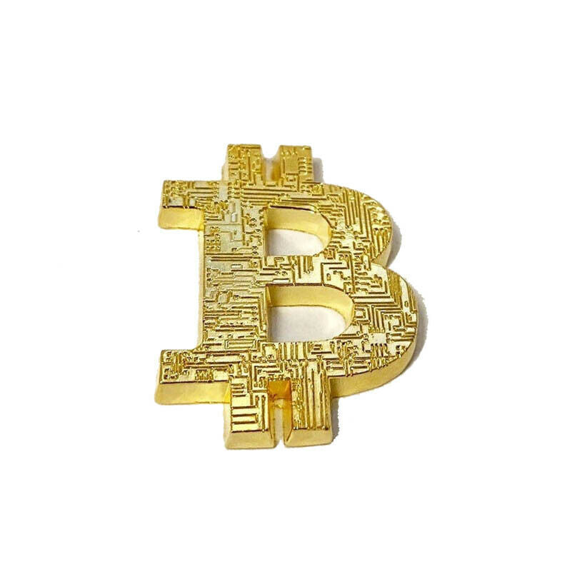 Bitcoin Logo - Gold Metal Physical Blockchain Cryptocurrency Collectible Logo
