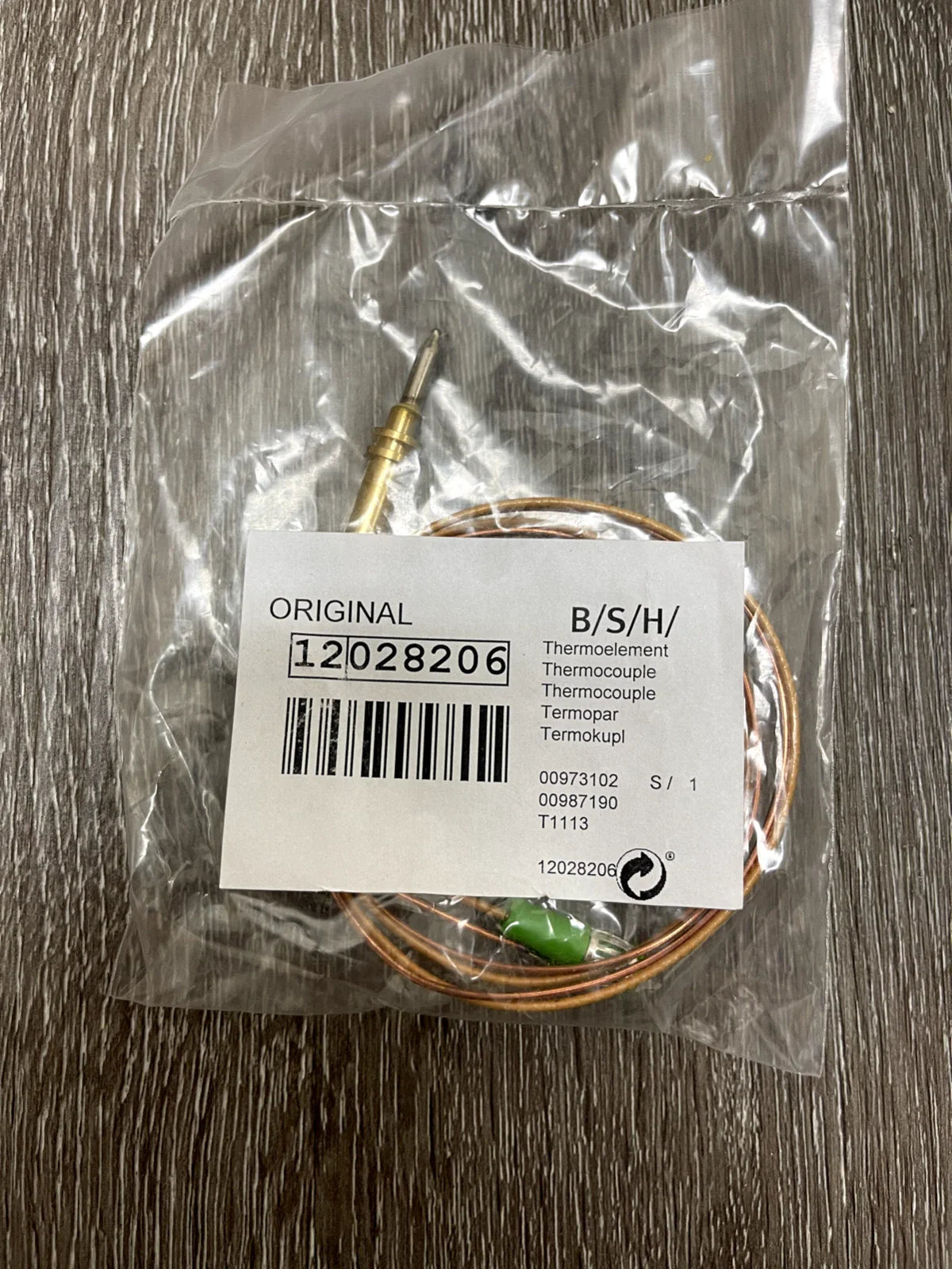 Bosch Oven Range Thermocouple Part 12028206