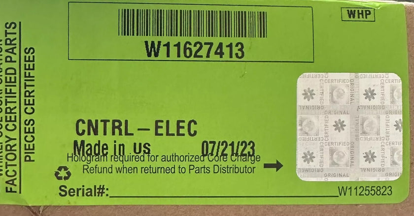 Carte de commande de lave-linge Whirlpool, pièce W11627413