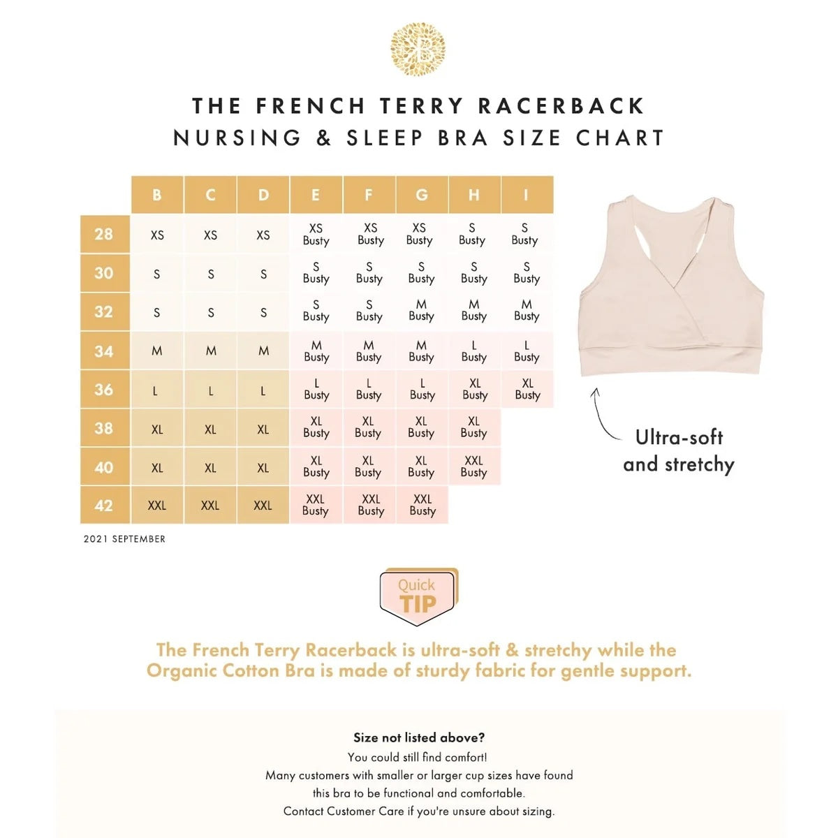 Organic Cotton Nursing & Sleep Bra | Beige