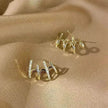 S925 Silver Needle Four-prong Zircon Inlaid Earrings