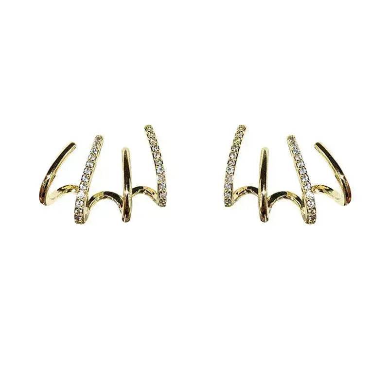 S925 Silver Needle Four-prong Zircon Inlaid Earrings