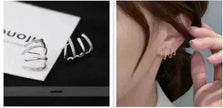 S925 Silver Needle Four-prong Zircon Inlaid Earrings