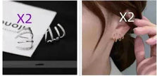 S925 Silver Needle Four-prong Zircon Inlaid Earrings