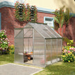 Outsunny 6' x 6' Aluminum Greenhouse Polycarbonate Walk-in Garden Greenhouse Kit with Adjustable Roof Vent, Rain Gutter  Sliding Door| Aosom Canada