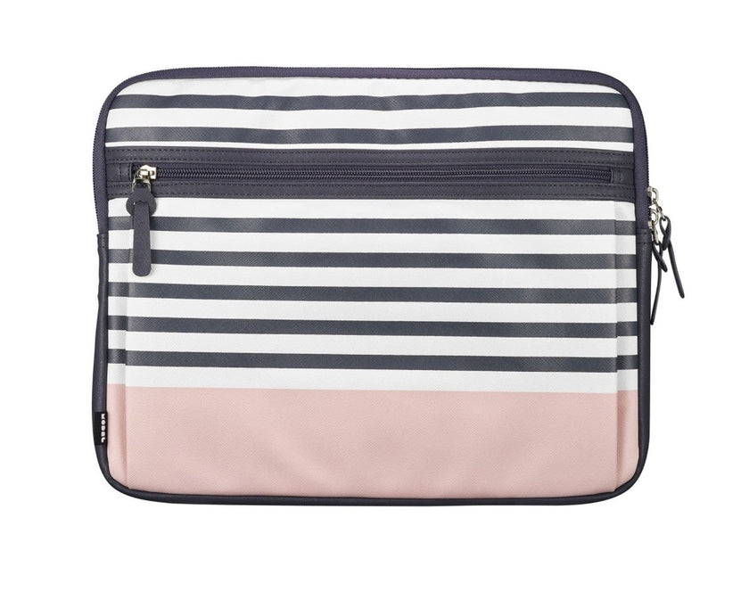 Housse de Modal pour portable de 14 po - Gris rayé/Rose