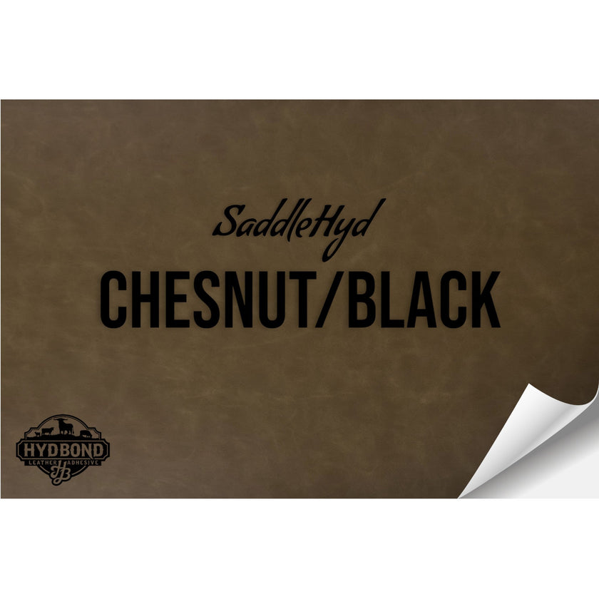 SADDLEHYD CHESNUT/BLACK WITH ADHESIVE HYDBOND LEATHERETTE SHEET (12