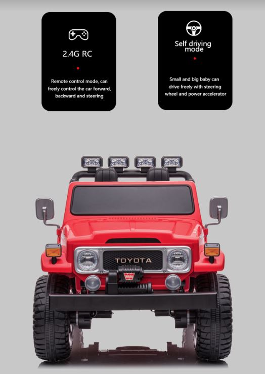 2026 24V Toyota FJ-40 4X4 2 Seater Kids Ride On Car with Remote Control DELUXE