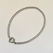 Saiba Heart Clasp Necklace- Silver