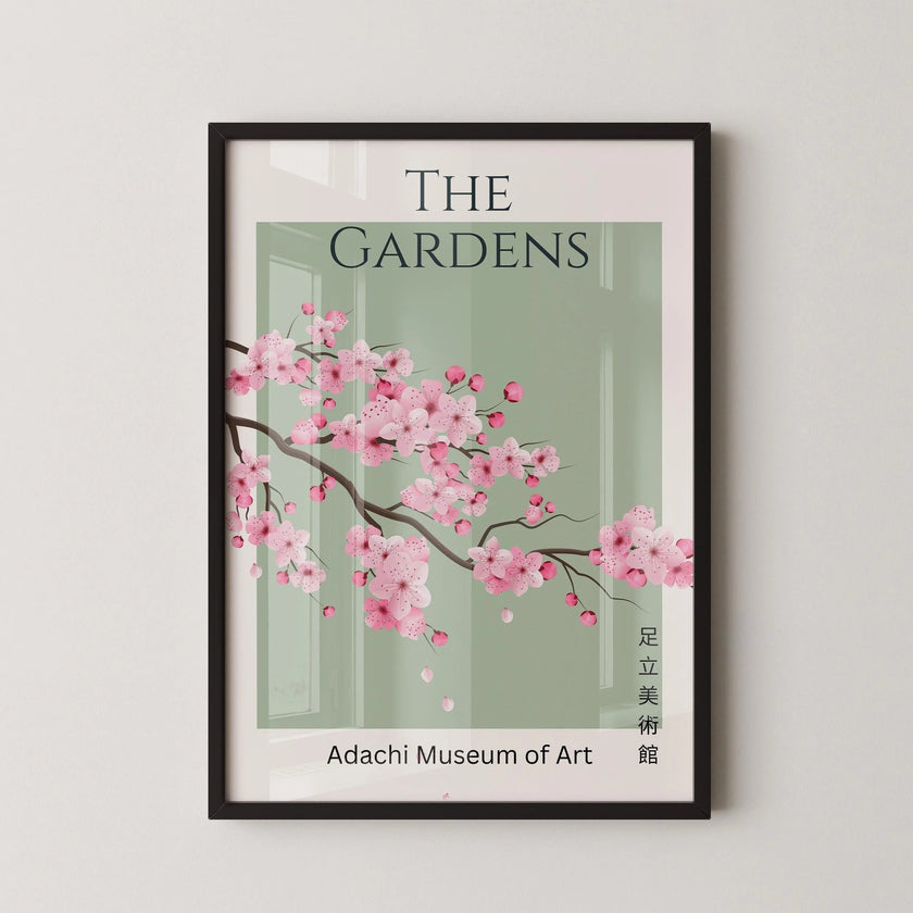 Sakura Cherry Blossom Museum Art Print: Emerald Green