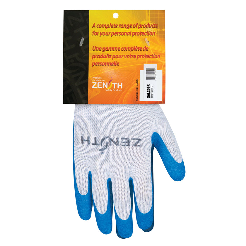 Gants en caoutchouc naturel, tricotés sans couture, avec revêtement en latex, taille 9, revêtement en caoutchouc, 10 fils, enveloppe en polyester/coton.