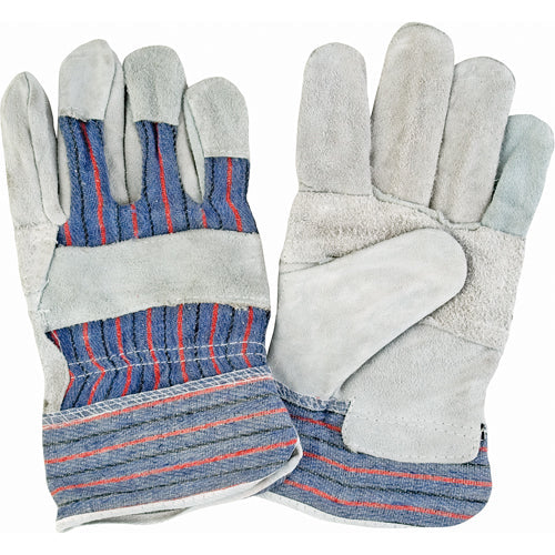 Standard-Duty Patch Palm Fitters Gloves, Large, Split Cowhide Palm, Cotton Inner Lining