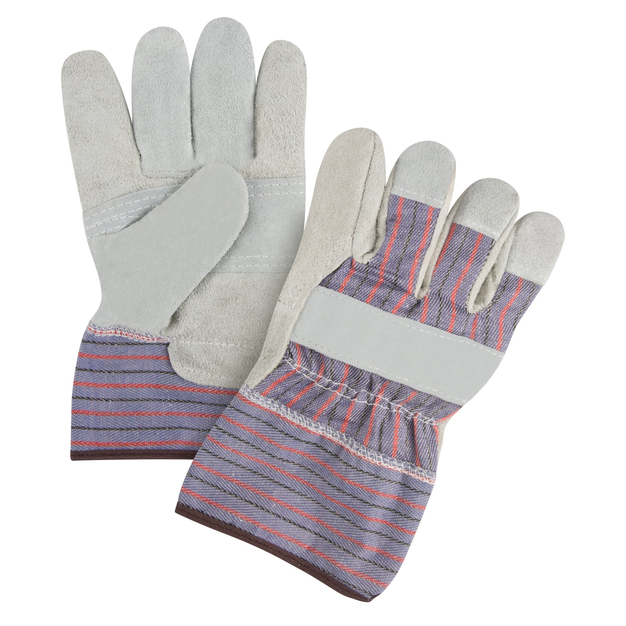 Premium Patch Palm Fitters Gloves, Large, Split Cowhide Palm, Cotton Inner Lining
