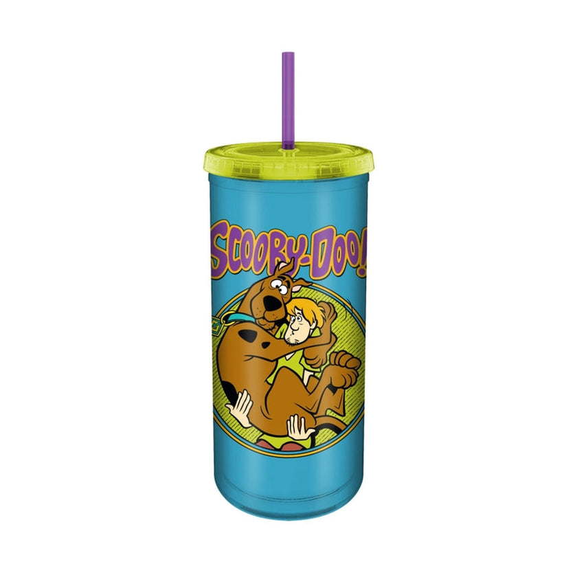 Scooby-Doo Scared Shaggy 20z Plastic Tall Cup w/ Lid & Straw