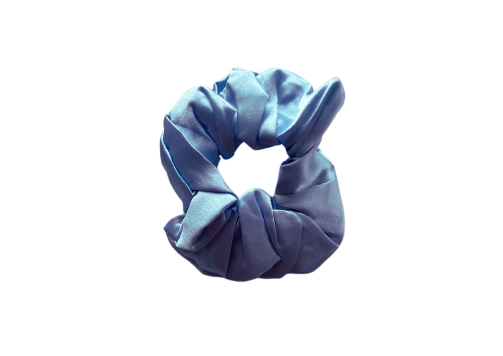 Silk Hair Scrunchie Light Blue