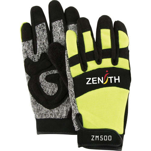 Gants de mécanicien ZM500 haute visibilité, résistants à la coupe, paume en HPPE, taille 2X-Large