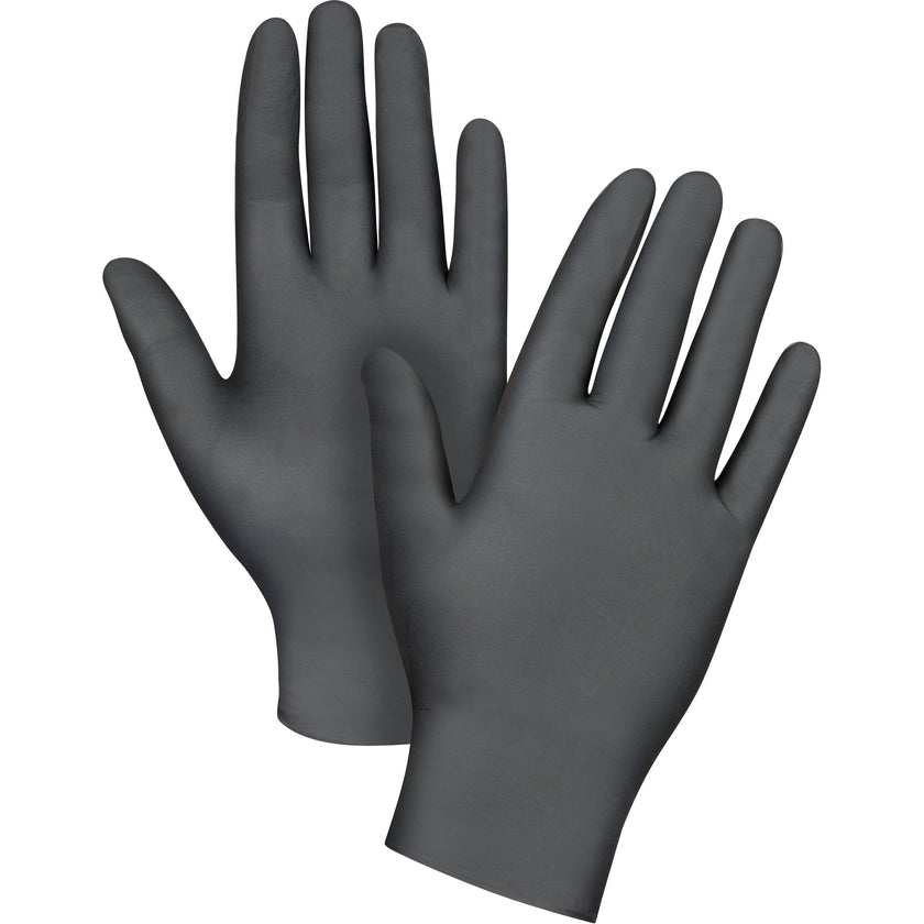 Gants jetables de qualité médicale, taille moyenne, nitrile, 6 mil, sans poudre, noirs, classe 2