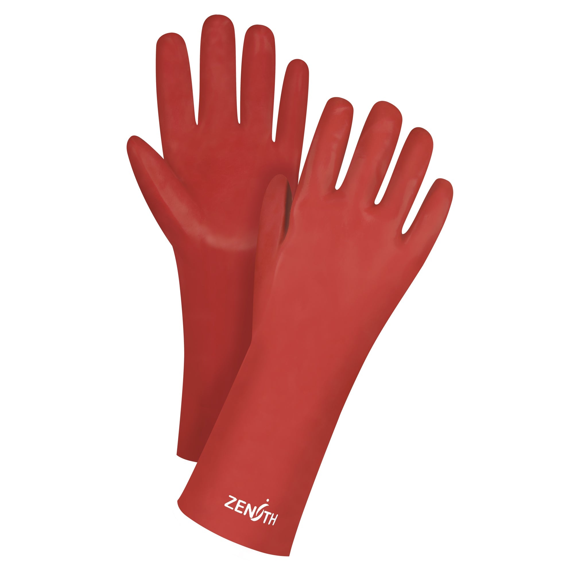 Red Smooth-Finish Chemical-Resistant Gloves, Size 9, 14