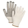 Heavyweight Dotted String Knit Gloves, Poly/Cotton, Single Sided, 7 Gauge, Large