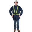 Standard-Duty Safety Harness, High Visibility Lime-Yellow, Silver Reflective Colour, X-Large