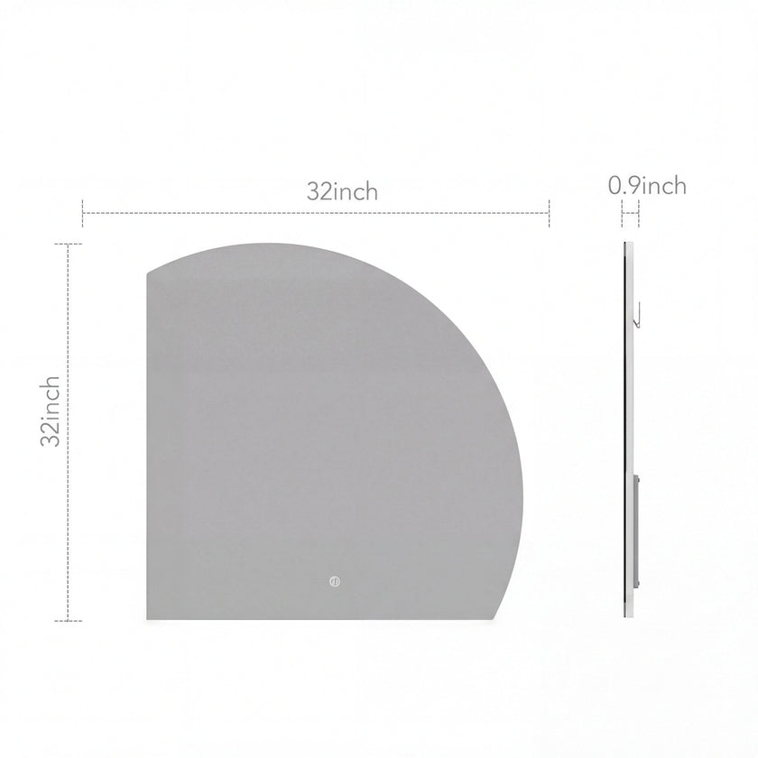 Semi Circle LED Mirror 36