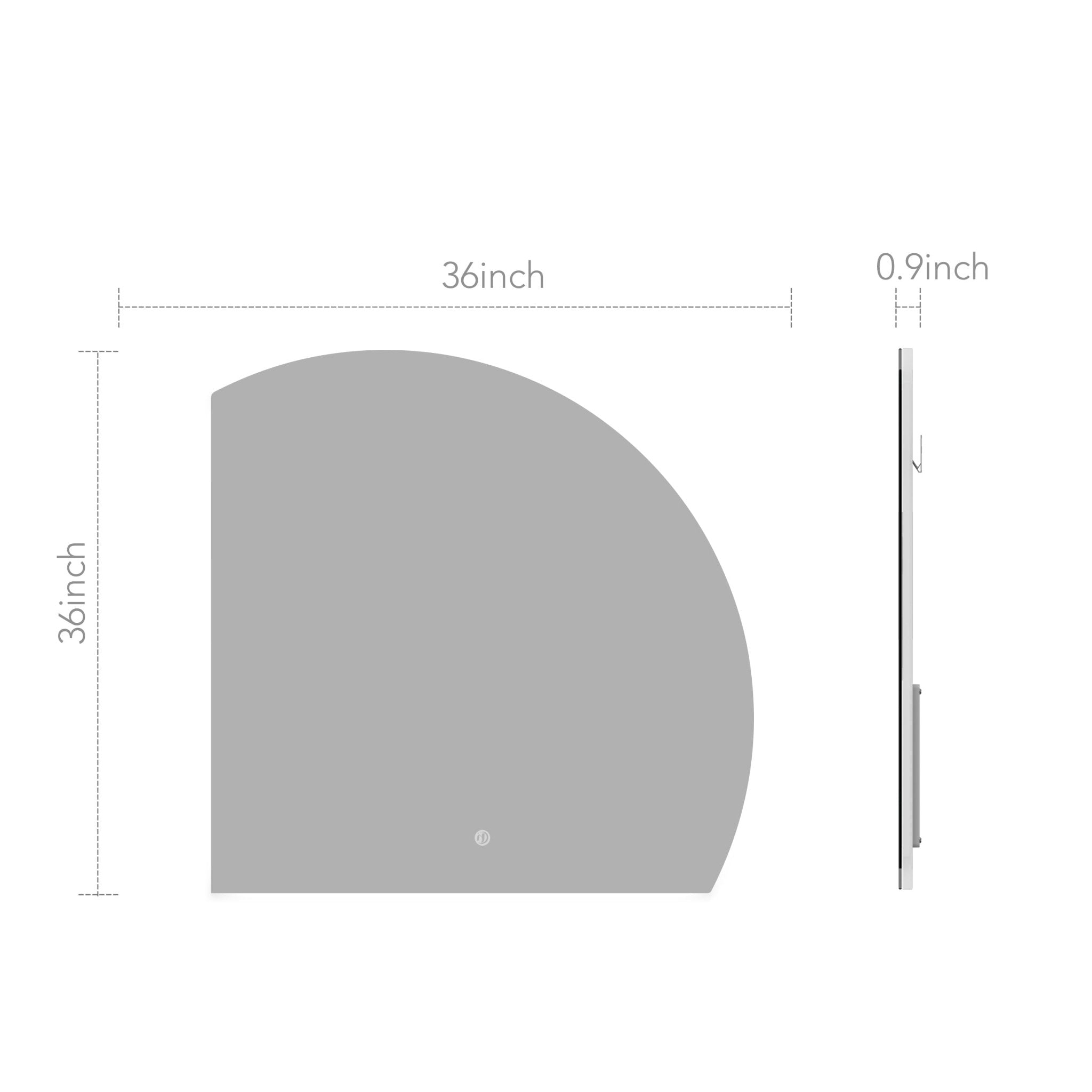 Semi Circle LED Mirror 36