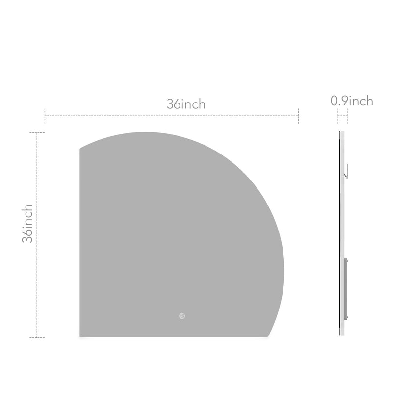Semi Circle LED Mirror 36
