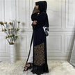 Sequined Embroidered Outerwear Robe  Turkey Arab Dubai Middle East Women's Chiffon Cardigan Abaya Dress