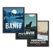 Set of 1, 2 or 3 National Park 'Explored' Posters, Canada Parks