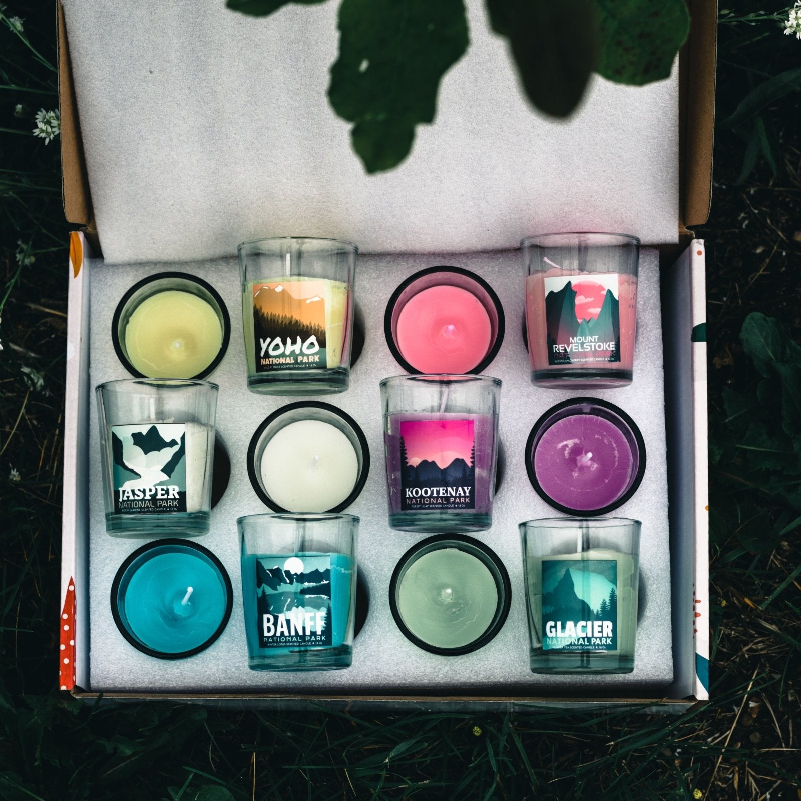 Set of 12 Canadian National Parks Scented Candles, Canada Parks