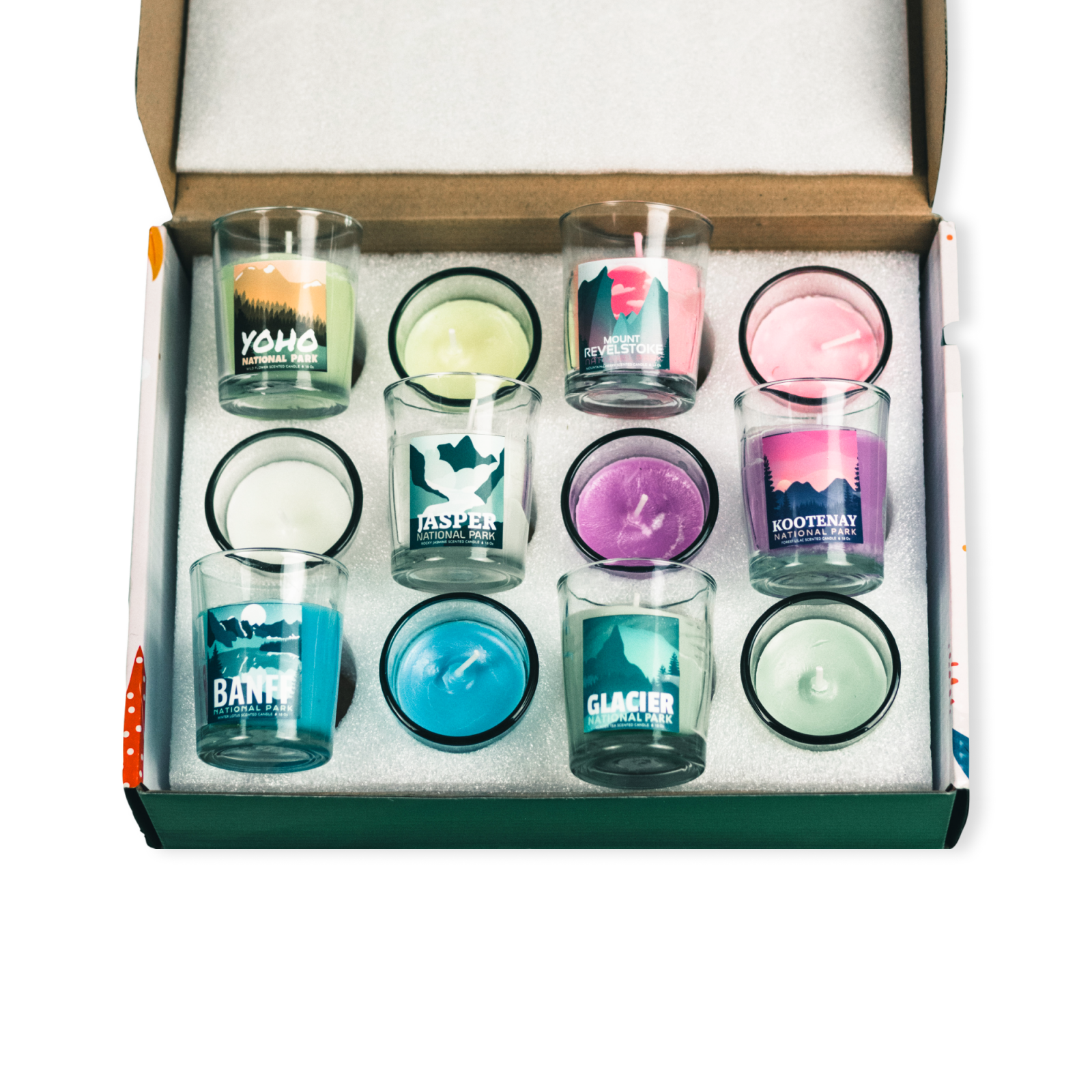 Set of 12 Canadian National Parks Scented Candles, Canada Parks