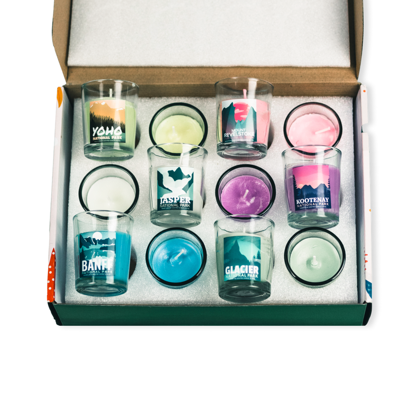 Set of 12 Canadian National Parks Scented Candles, Canada Parks