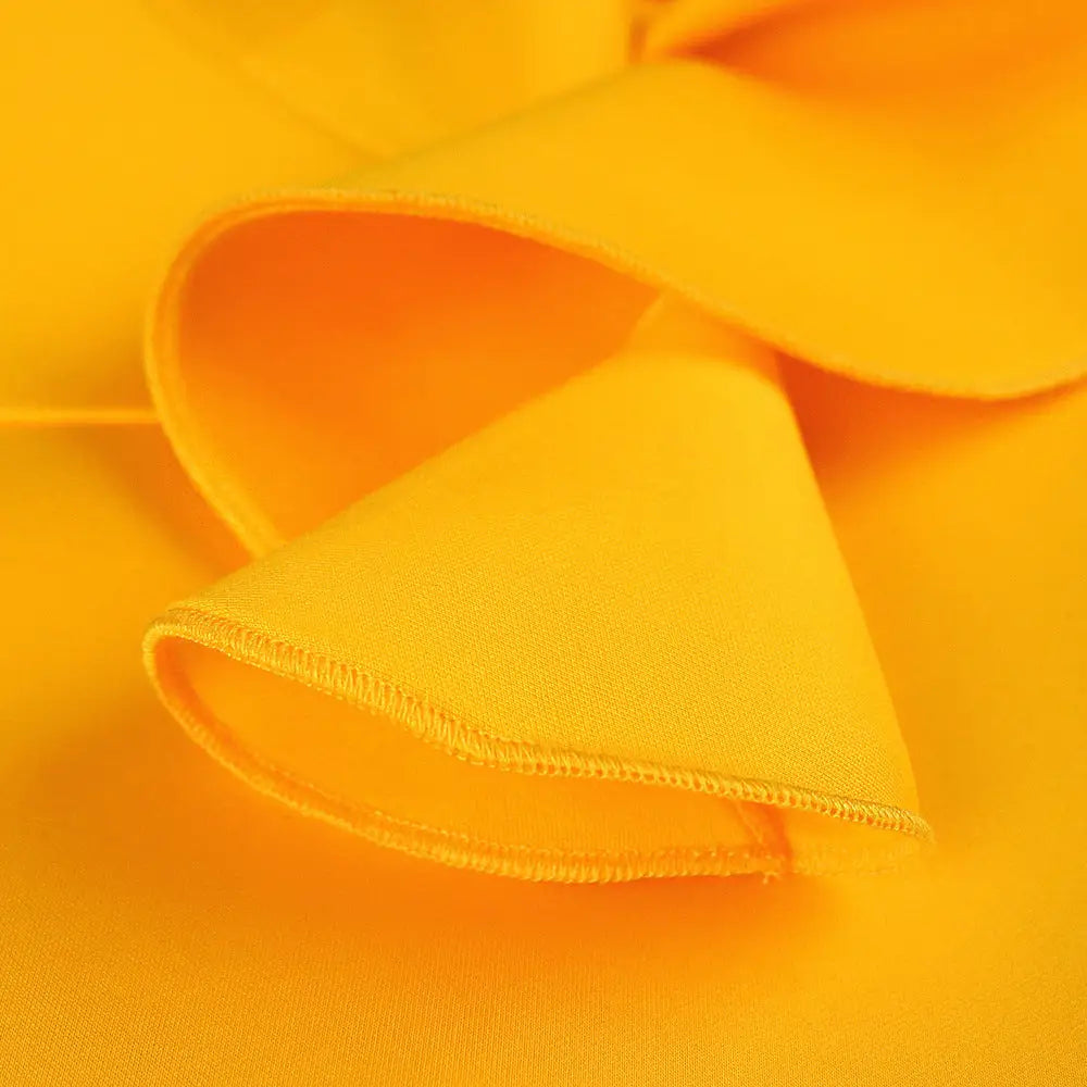 1 Bold sleeveless asymmetric party dress – high waist, strapless style.