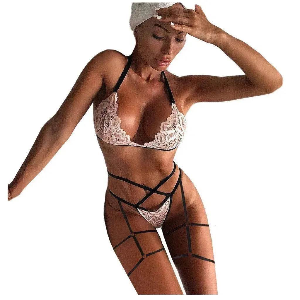 Charming Lingerie Lace Hollow Charming Lingerie Leg Straps Set