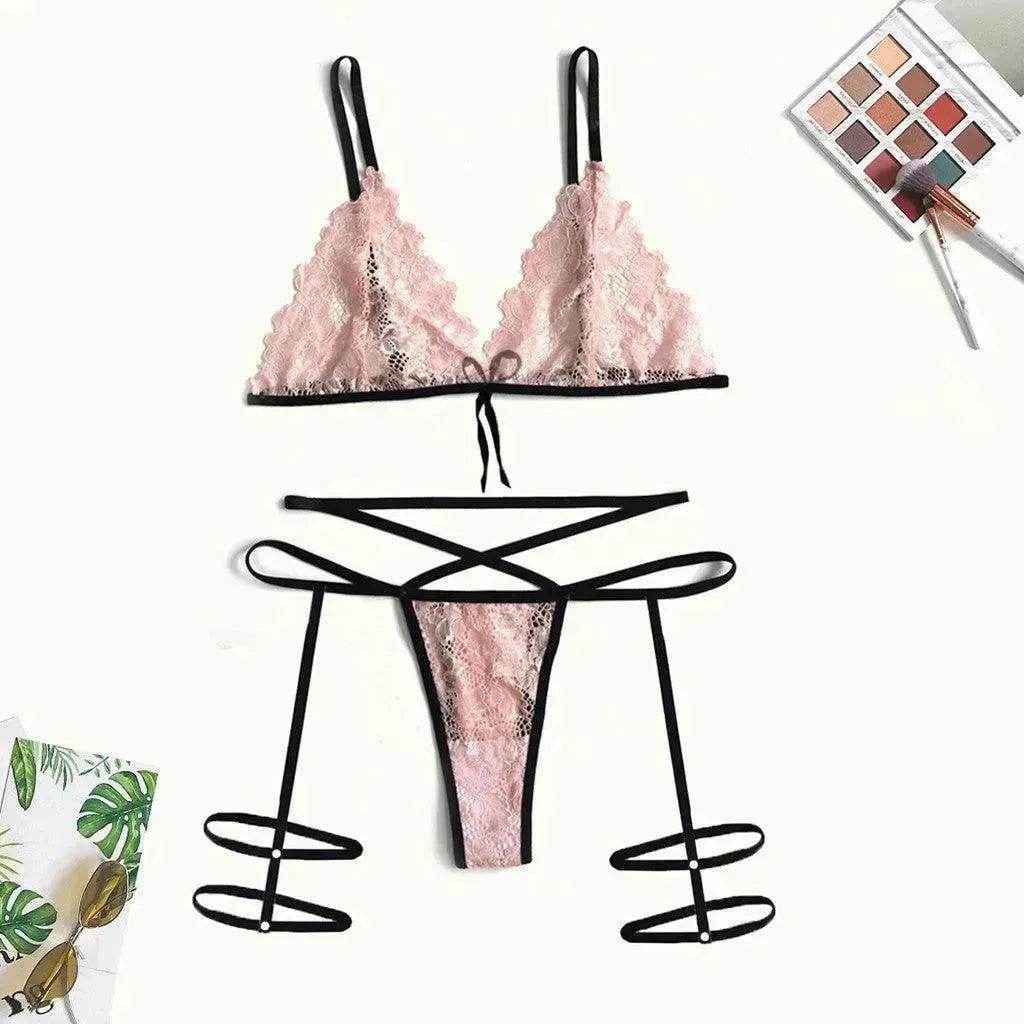 Charming Lingerie Lace Hollow Charming Lingerie Leg Straps Set