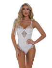 Charming Lingerie Lace Sheer Lingerie Open Back Bodysuit Lingerie