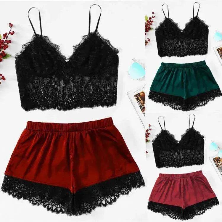Charming lingerie women's split lace lingerie suit