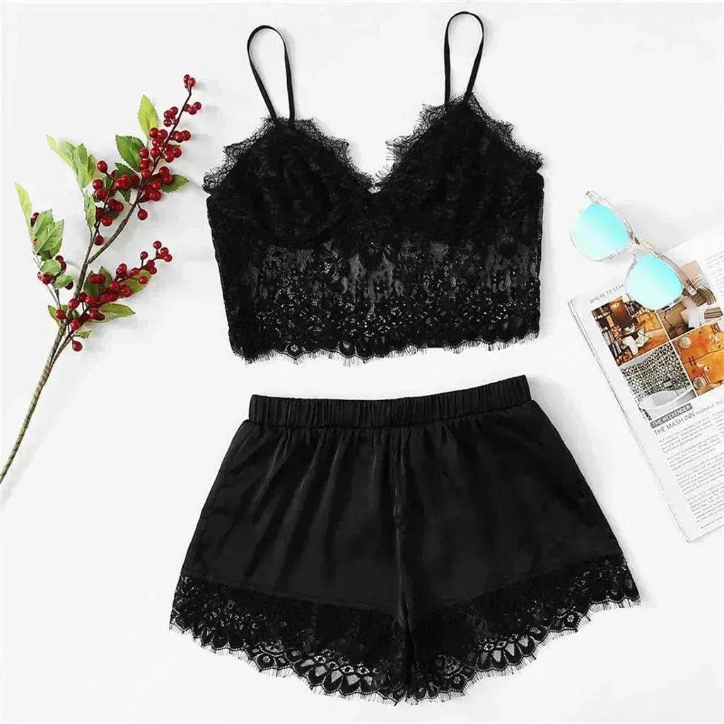 Charming lingerie women's split lace lingerie suit
