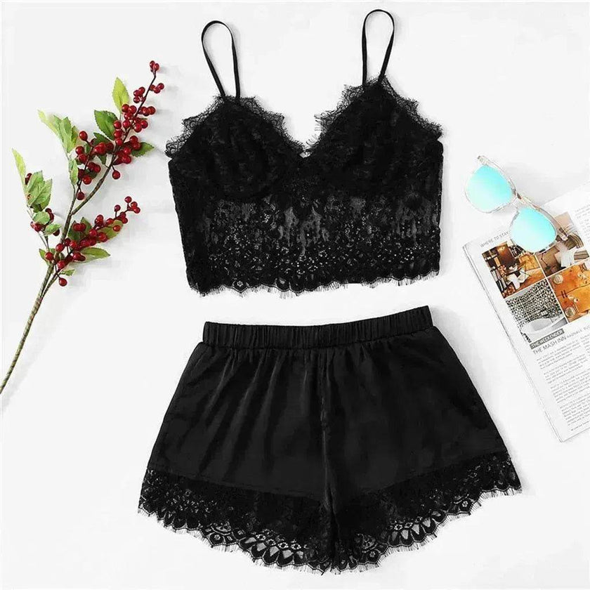 Charming lingerie women's split lace lingerie suit