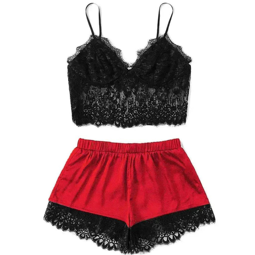Charming lingerie women's split lace lingerie suit