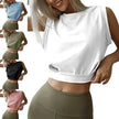 Charming Navel-Exposed Sweatshirt Summer Loose Sleeveless Running Fitness Yoga Crop Tops Tank Tops For Women.