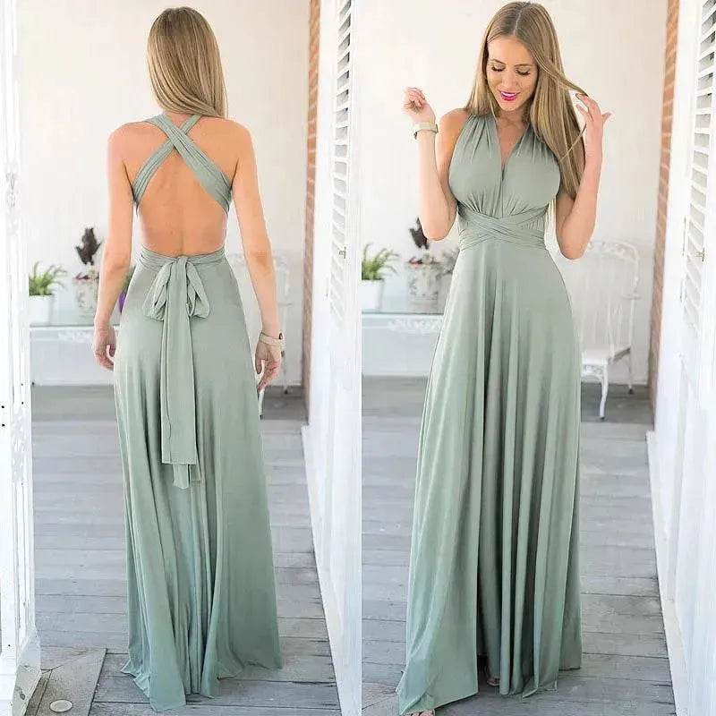 Charming Stunning Multi-rope Bandage 14 Color Dress Long Dress Gown