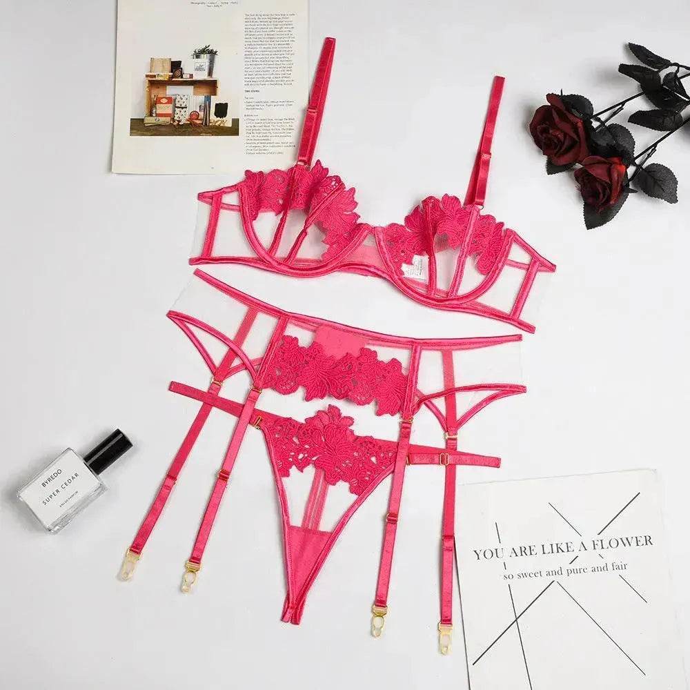 Charming Thong Flower Embroidery – Delicate Lace Women’s Lingerie