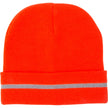 High Visibility Knit Hat with Reflective Stripe, High Visibility Orange, Acrylic